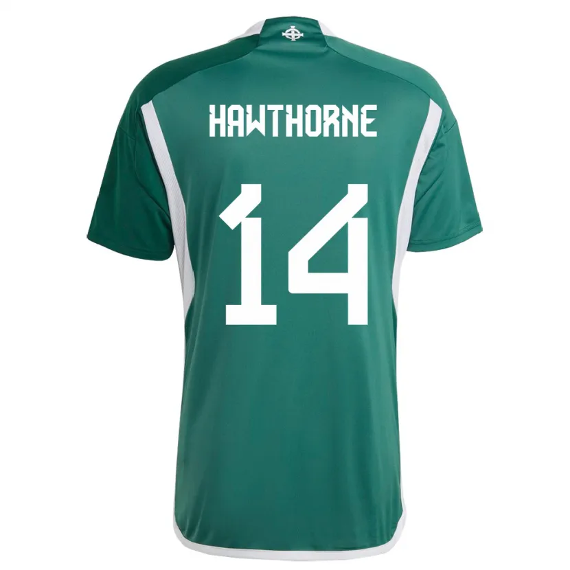 Danxen Barn Nord-Irland Keevan Hawthorne #14 Grønn Hjemmetrøye Drakt Trøye 24-26 Skjorter T-Skjorte