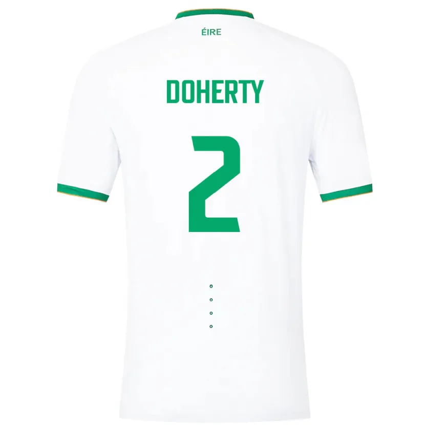 Danxen Barn Irland Matt Doherty #2 Hvit Bortetrøye Drakt Trøye 24-26 Skjorter T-Skjorte