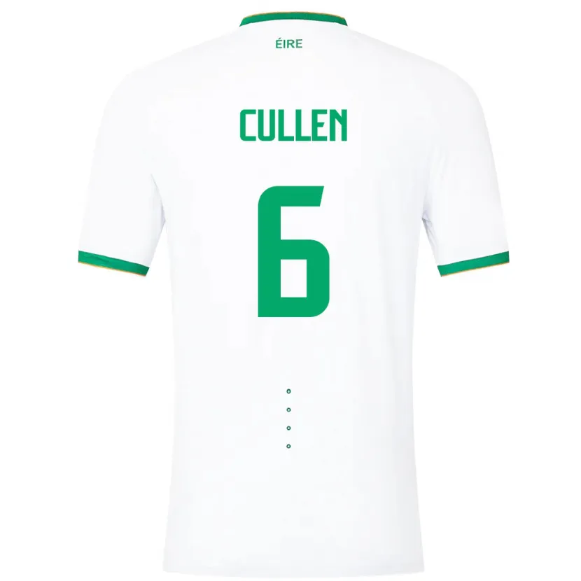 Danxen Barn Irland Josh Cullen #6 Hvit Bortetrøye Drakt Trøye 24-26 Skjorter T-Skjorte