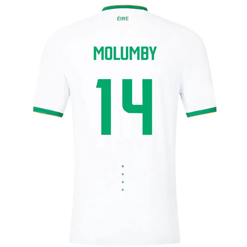 Danxen Barn Irland Jayson Molumby #14 Hvit Bortetrøye Drakt Trøye 24-26 Skjorter T-Skjorte