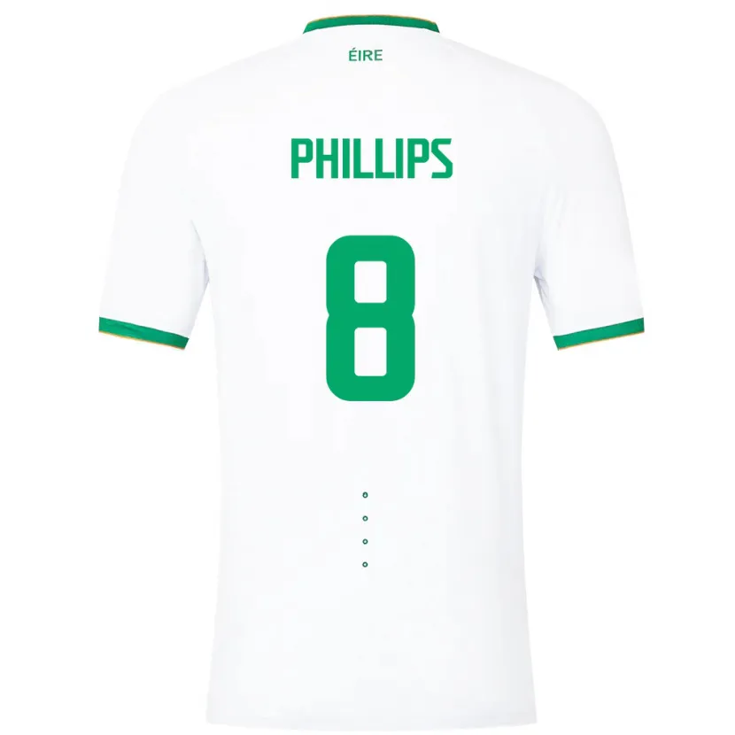 Danxen Barn Irland Killian Phillips #8 Hvit Bortetrøye Drakt Trøye 24-26 Skjorter T-Skjorte