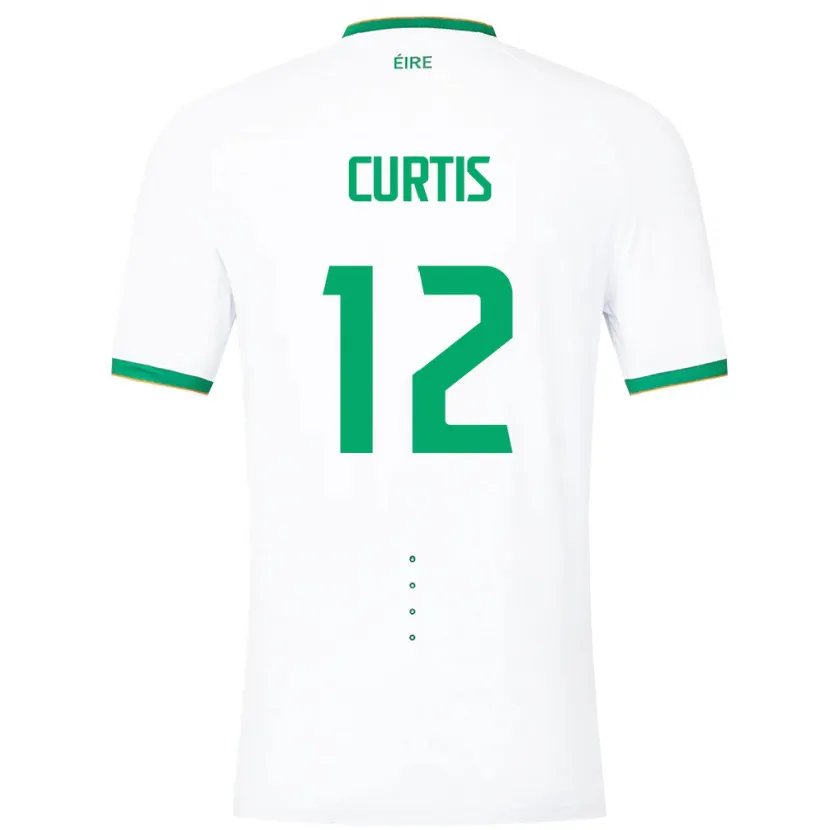Danxen Barn Irland Sam Curtis #12 Hvit Bortetrøye Drakt Trøye 24-26 Skjorter T-Skjorte