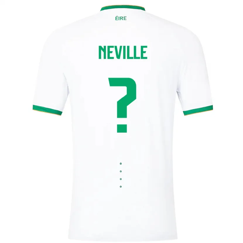 Danxen Barn Irland Harvey Neville #0 Hvit Bortetrøye Drakt Trøye 24-26 Skjorter T-Skjorte