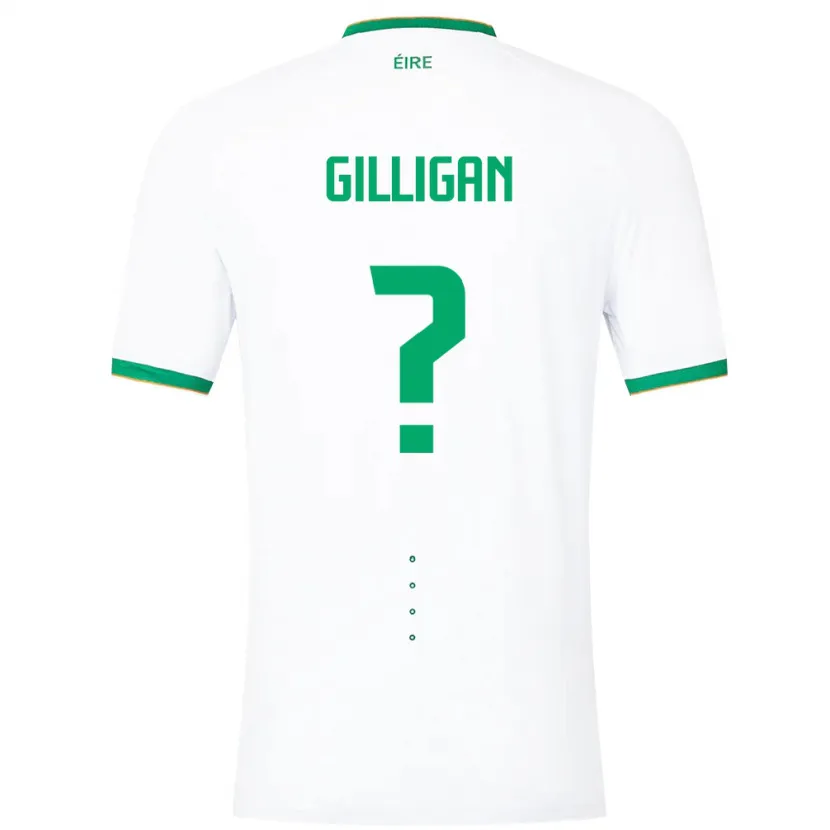 Danxen Barn Irland Ciaran Gilligan #0 Hvit Bortetrøye Drakt Trøye 24-26 Skjorter T-Skjorte