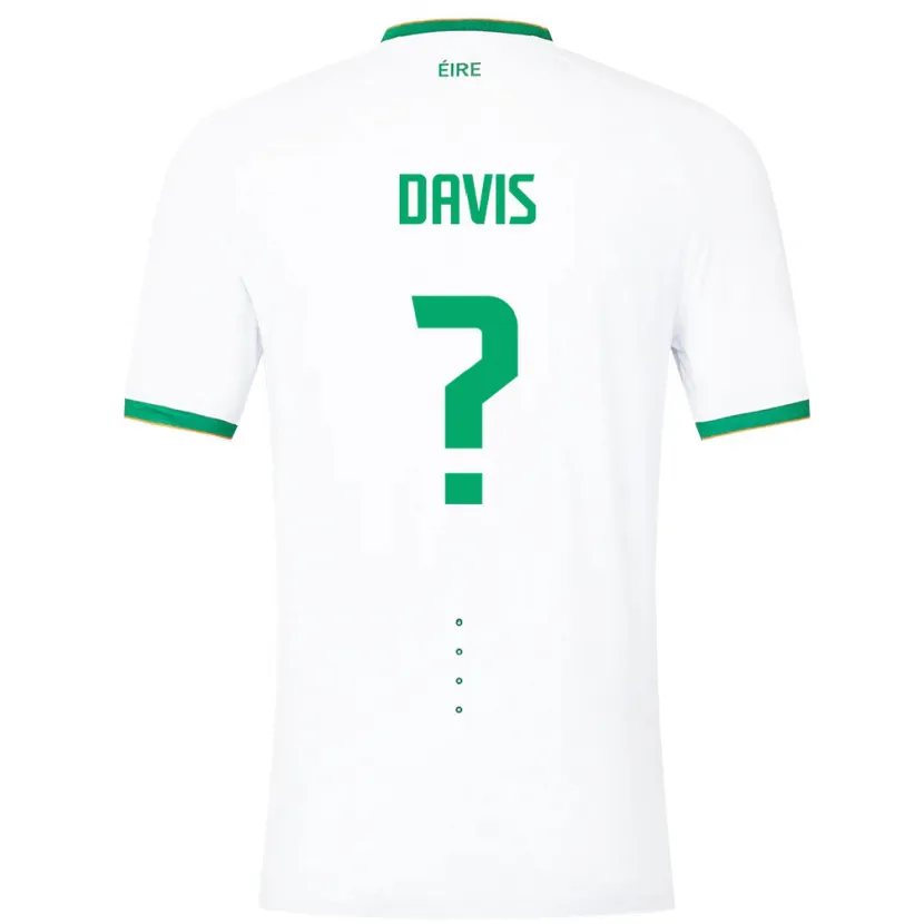 Danxen Barn Irland Warren Davis #0 Hvit Bortetrøye Drakt Trøye 24-26 Skjorter T-Skjorte