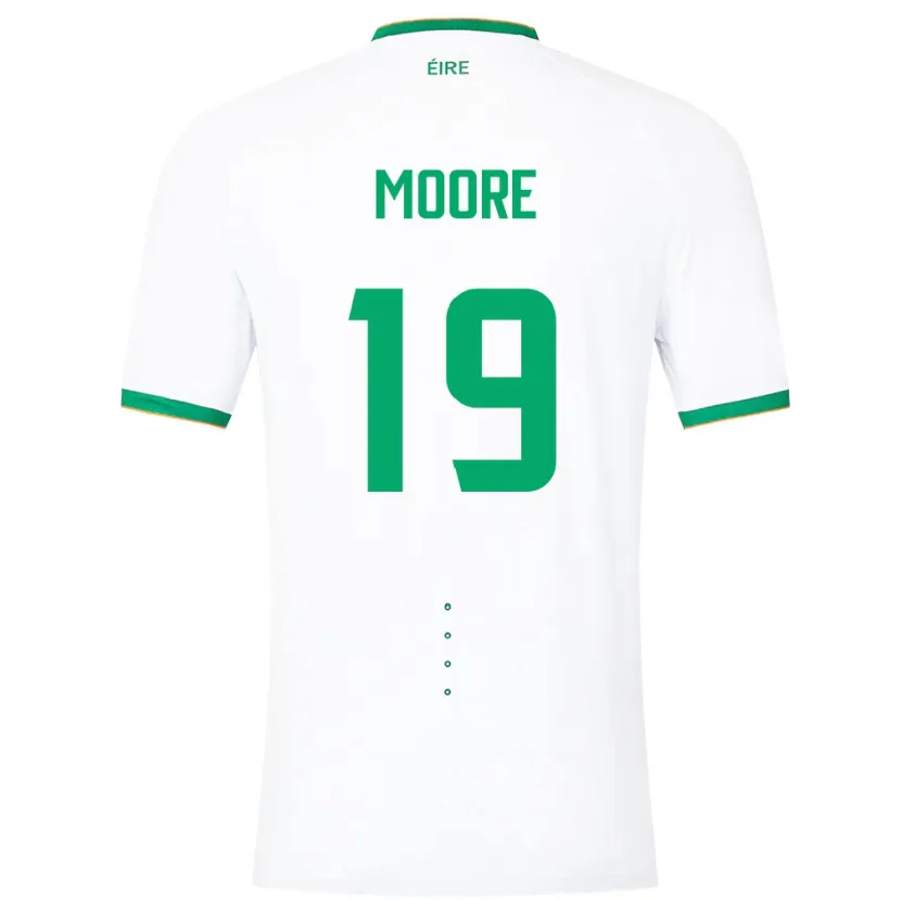 Danxen Barn Irland Sean Moore #19 Hvit Bortetrøye Drakt Trøye 24-26 Skjorter T-Skjorte
