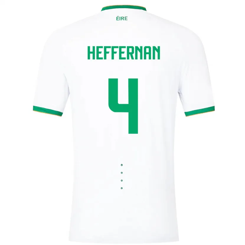 Danxen Barn Irland Cathal Heffernan #4 Hvit Bortetrøye Drakt Trøye 24-26 Skjorter T-Skjorte