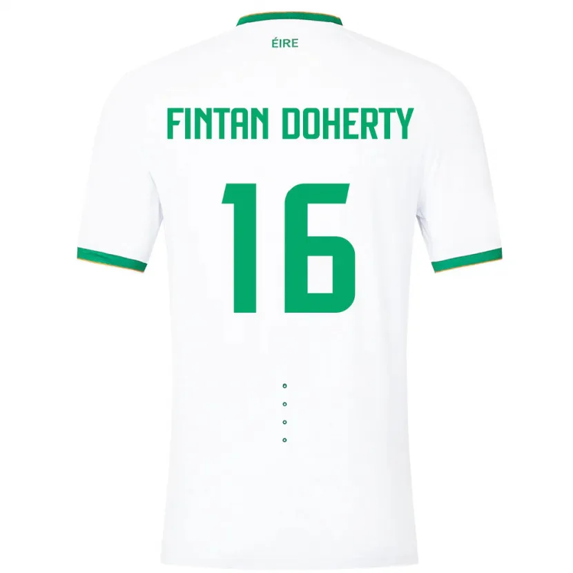 Danxen Barn Irland Fintan Doherty #16 Hvit Bortetrøye Drakt Trøye 24-26 Skjorter T-Skjorte