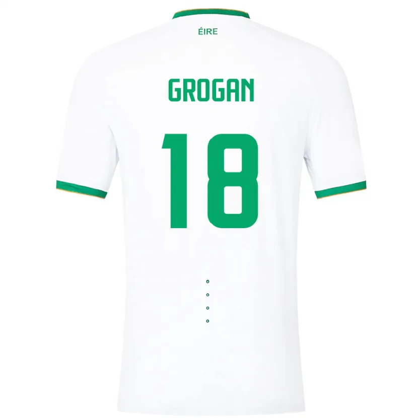 Danxen Barn Irland Christy Grogan #18 Hvit Bortetrøye Drakt Trøye 24-26 Skjorter T-Skjorte