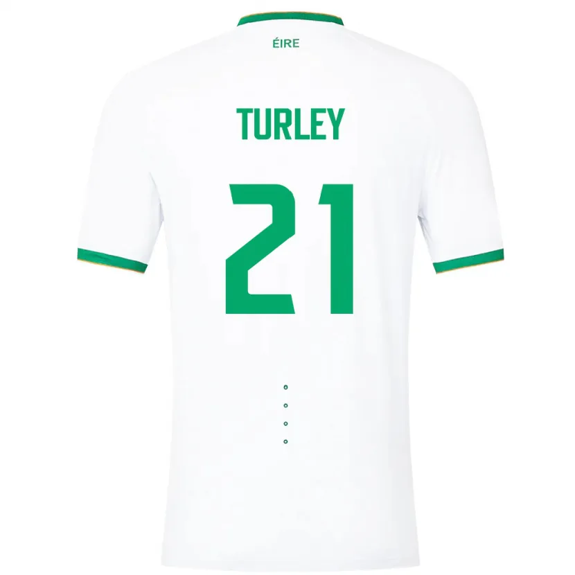 Danxen Barn Irland Freddie Turley #21 Hvit Bortetrøye Drakt Trøye 24-26 Skjorter T-Skjorte