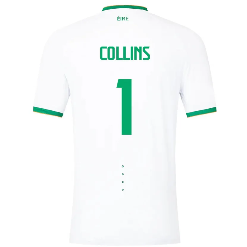 Danxen Barn Irland Joe Collins #1 Hvit Bortetrøye Drakt Trøye 24-26 Skjorter T-Skjorte