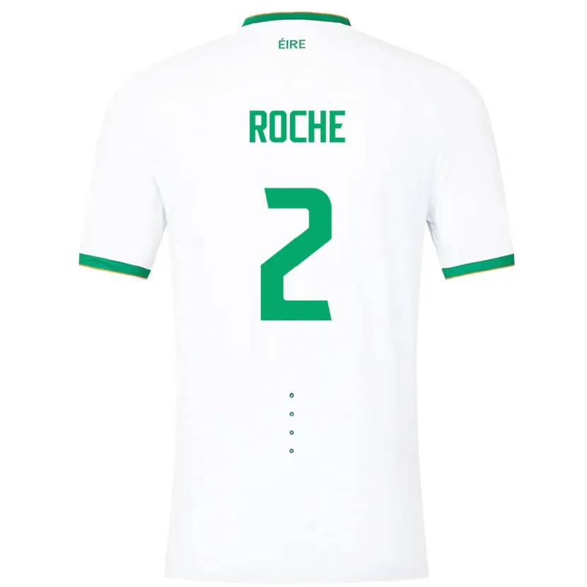 Danxen Barn Irland James Roche #2 Hvit Bortetrøye Drakt Trøye 24-26 Skjorter T-Skjorte