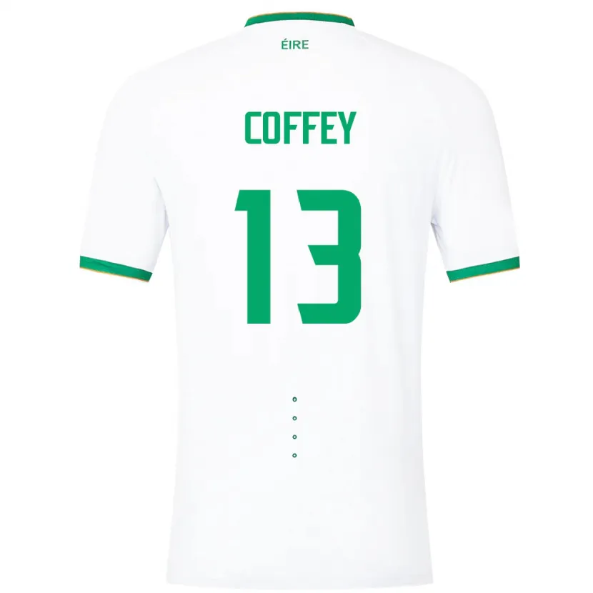 Danxen Barn Irland Fiachra Coffey #13 Hvit Bortetrøye Drakt Trøye 24-26 Skjorter T-Skjorte