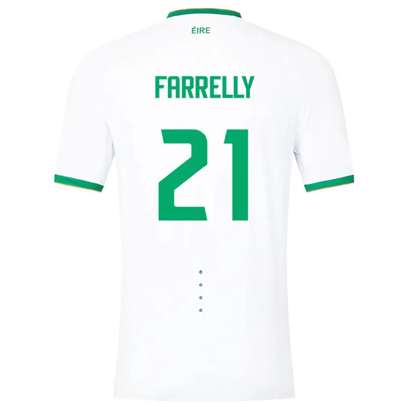 Danxen Barn Irland Sinead Farrelly #21 Hvit Bortetrøye Drakt Trøye 24-26 Skjorter T-Skjorte