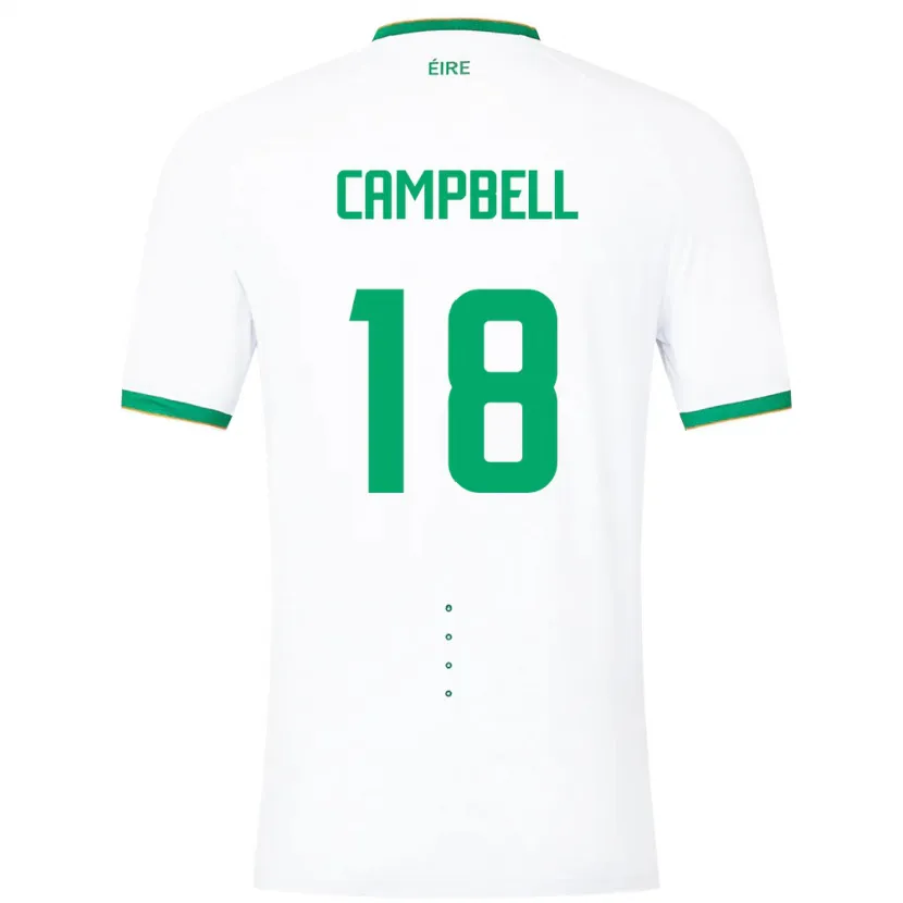 Danxen Barn Irland Megan Campbell #18 Hvit Bortetrøye Drakt Trøye 24-26 Skjorter T-Skjorte