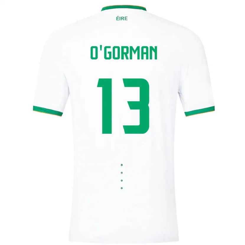Danxen Barn Irland Áine O'gorman #13 Hvit Bortetrøye Drakt Trøye 24-26 Skjorter T-Skjorte