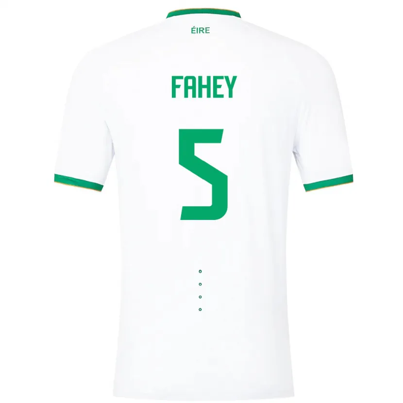 Danxen Barn Irland Niamh Fahey #5 Hvit Bortetrøye Drakt Trøye 24-26 Skjorter T-Skjorte