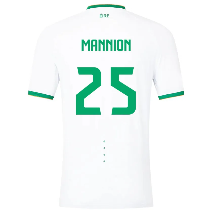 Danxen Barn Irland Aoife Mannion #25 Hvit Bortetrøye Drakt Trøye 24-26 Skjorter T-Skjorte