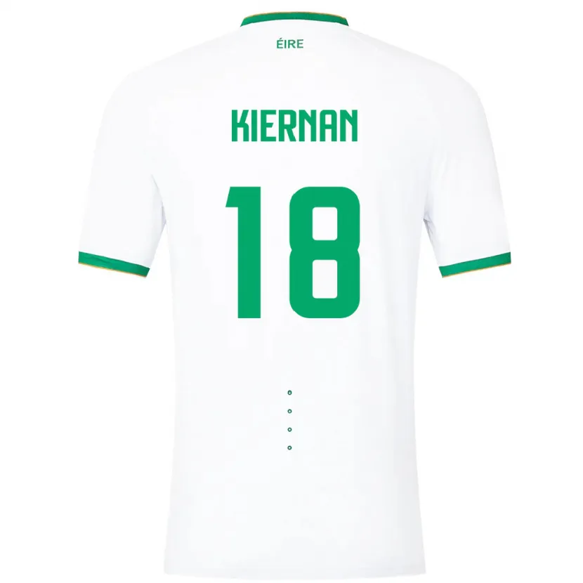 Danxen Barn Irland Leanne Kiernan #18 Hvit Bortetrøye Drakt Trøye 24-26 Skjorter T-Skjorte