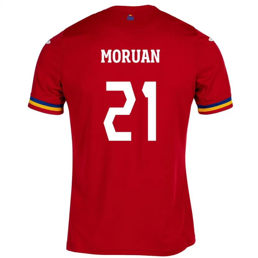 Danxen Barn Romania Olimpiu Moruţan #21 Rød Bortetrøye Drakt Trøye 24-26 Skjorter T-Skjorte