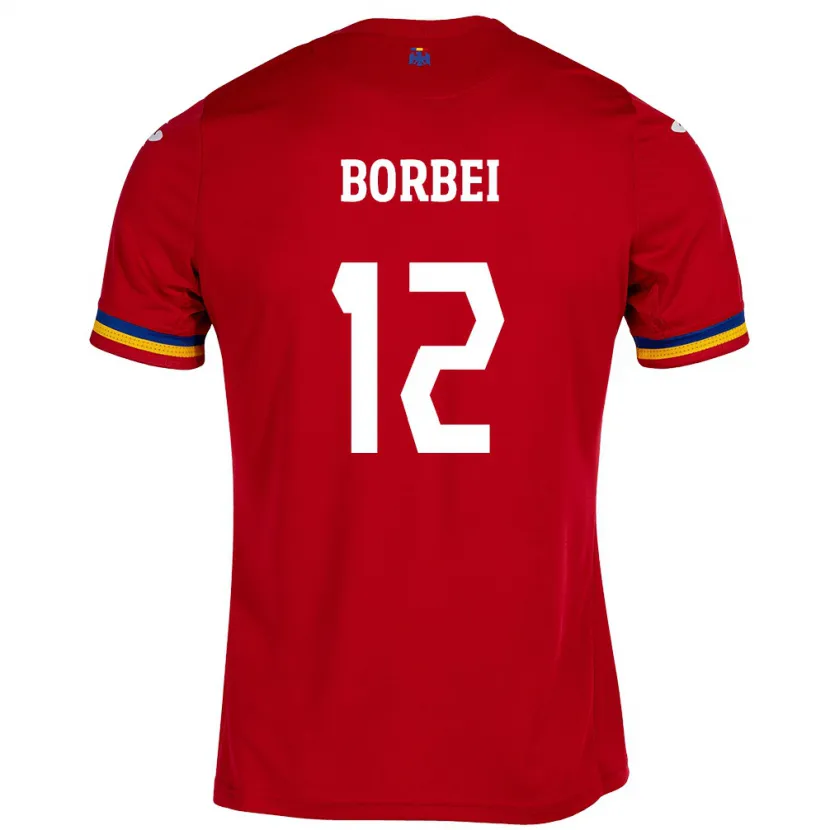 Danxen Barn Romania Alexandru Borbei #12 Rød Bortetrøye Drakt Trøye 24-26 Skjorter T-Skjorte