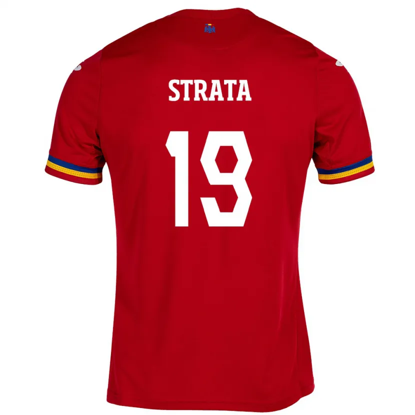 Danxen Barn Romania Tony Strata #19 Rød Bortetrøye Drakt Trøye 24-26 Skjorter T-Skjorte