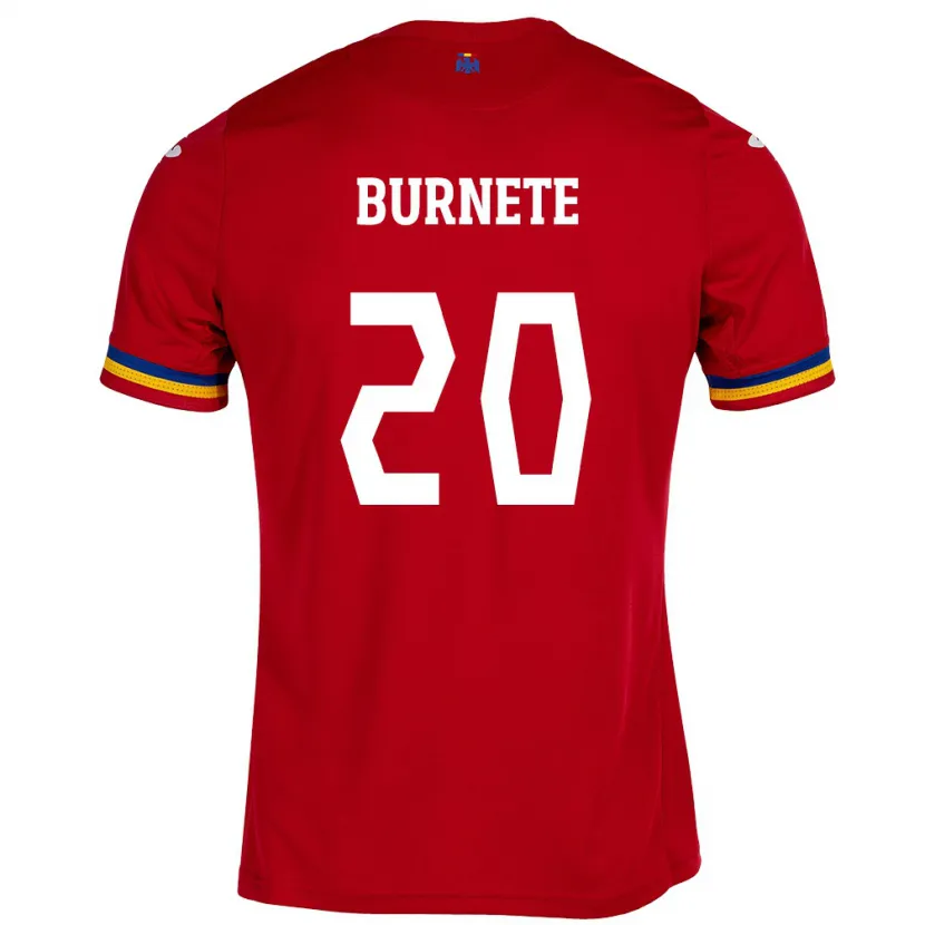 Danxen Barn Romania Rareș Burnete #20 Rød Bortetrøye Drakt Trøye 24-26 Skjorter T-Skjorte