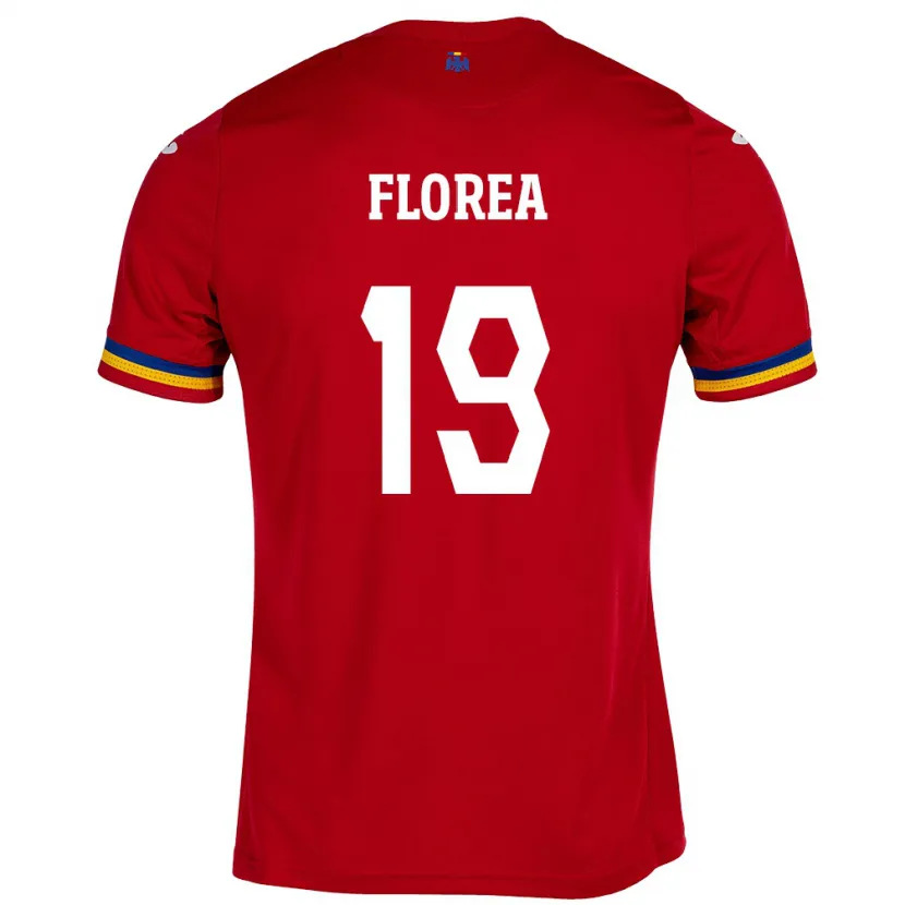 Danxen Barn Romania Răzvan Florea #19 Rød Bortetrøye Drakt Trøye 24-26 Skjorter T-Skjorte