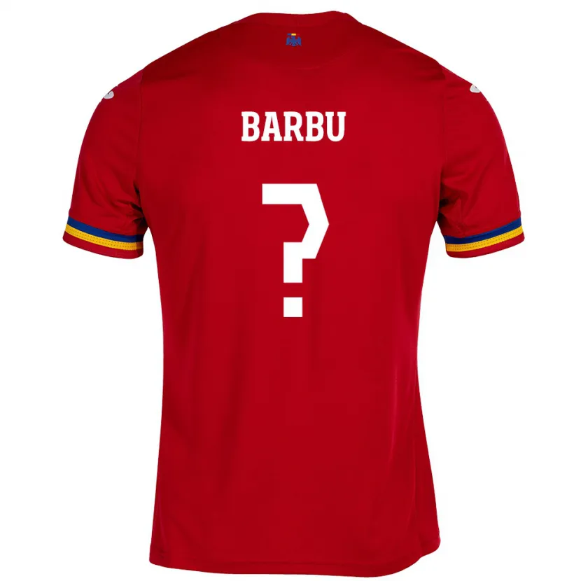 Danxen Barn Romania David Barbu #0 Rød Bortetrøye Drakt Trøye 24-26 Skjorter T-Skjorte
