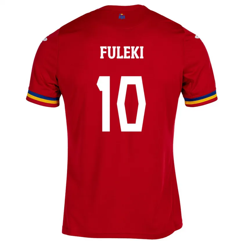 Danxen Barn Romania Samuel Fuleki #10 Rød Bortetrøye Drakt Trøye 24-26 Skjorter T-Skjorte