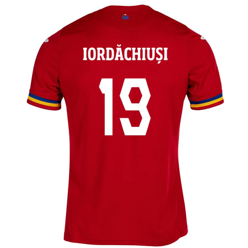 Danxen Barn Romania Olga Iordăchiuși #19 Rød Bortetrøye Drakt Trøye 24-26 Skjorter T-Skjorte