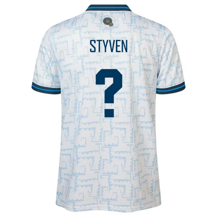 Danxen Barn El Salvador Styven Vásquez #0 Hvit Bortetrøye Drakt Trøye 24-26 Skjorter T-Skjorte