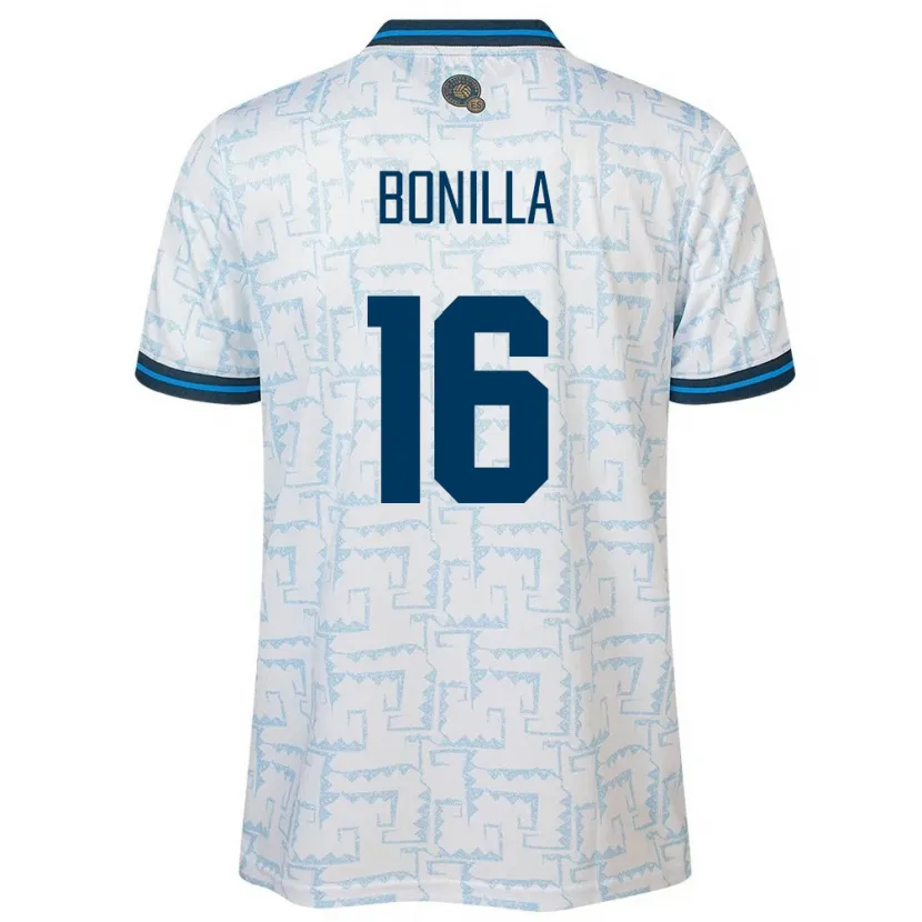 Danxen Barn El Salvador Elmer Bonilla #16 Hvit Bortetrøye Drakt Trøye 24-26 Skjorter T-Skjorte