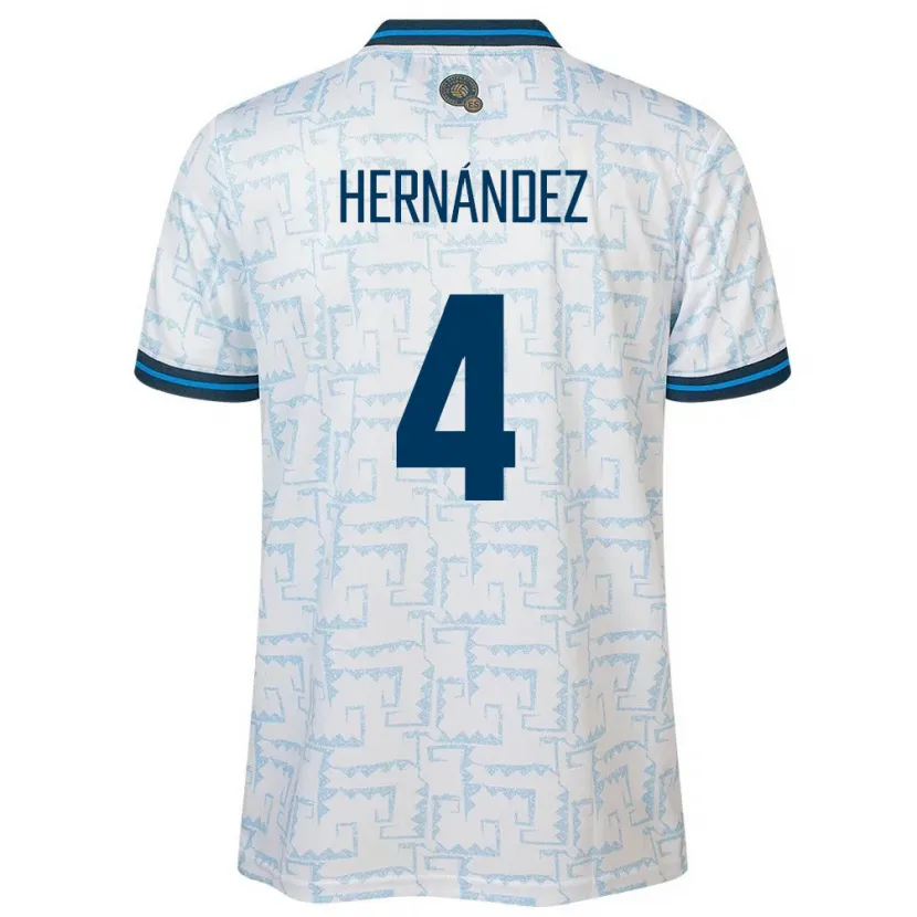 Danxen Barn El Salvador Elaily Hernández #4 Hvit Bortetrøye Drakt Trøye 24-26 Skjorter T-Skjorte