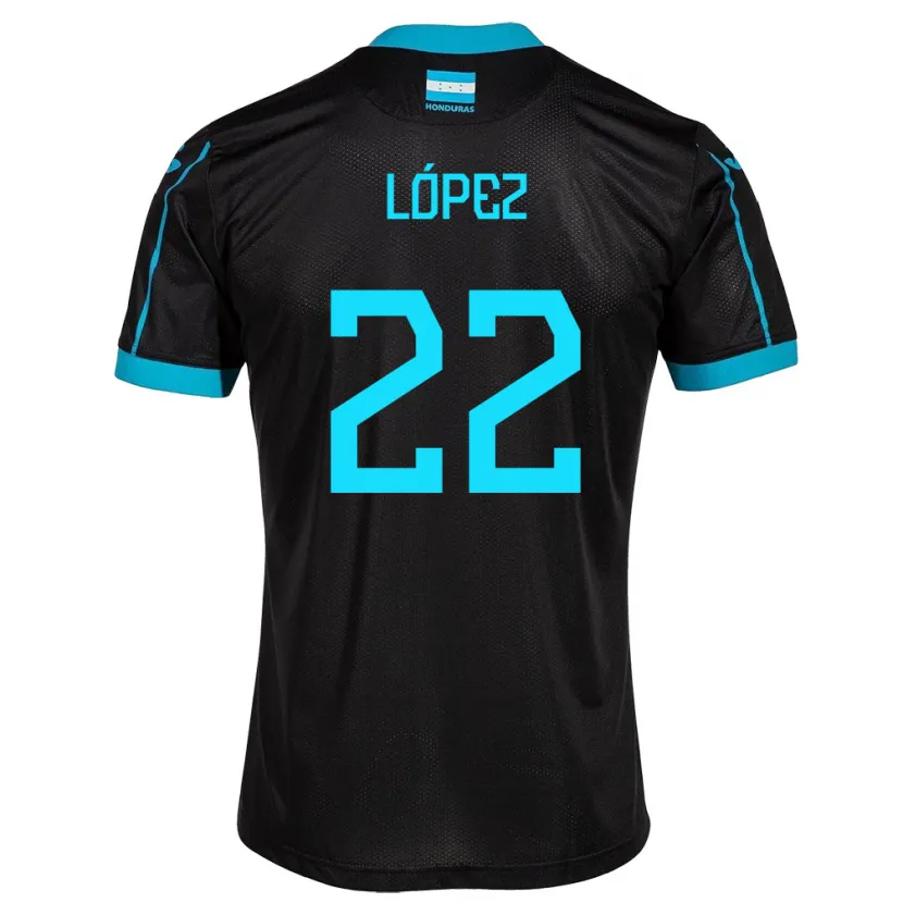 Danxen Barn Honduras Luis López #22 Svart Bortetrøye Drakt Trøye 24-26 Skjorter T-Skjorte