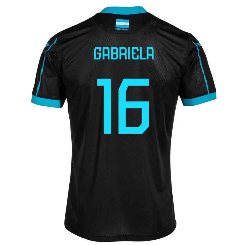Danxen Barn Honduras Gabriela García #16 Svart Bortetrøye Drakt Trøye 24-26 Skjorter T-Skjorte