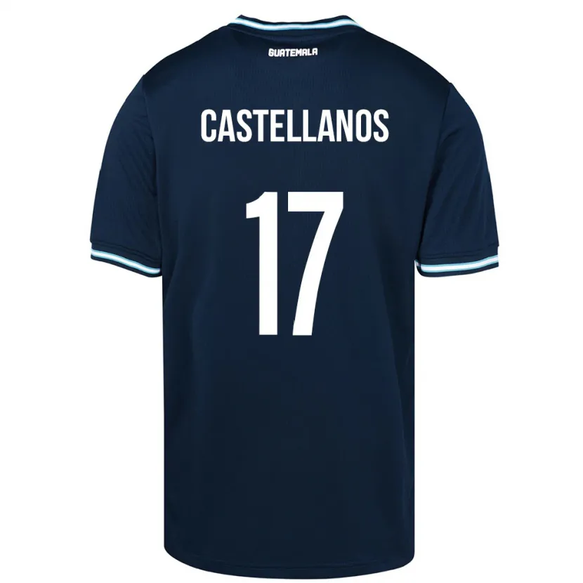 Danxen Barn Guatemala Óscar Castellanos #17 Blå Bortetrøye Drakt Trøye 24-26 Skjorter T-Skjorte