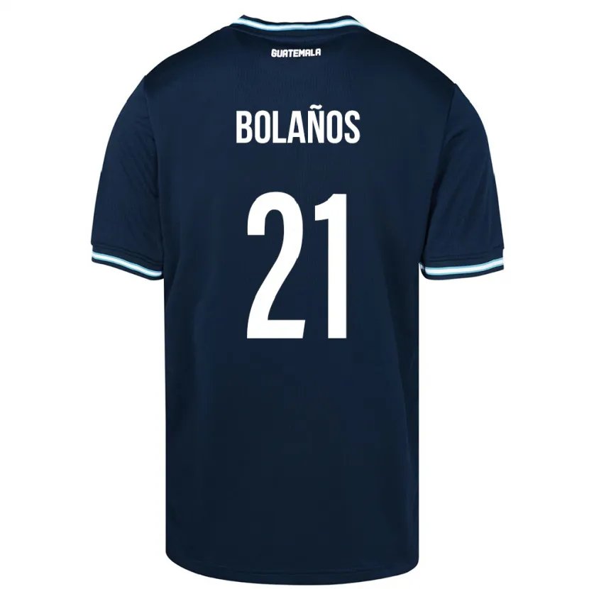 Danxen Barn Guatemala Diego Bolaños #21 Blå Bortetrøye Drakt Trøye 24-26 Skjorter T-Skjorte