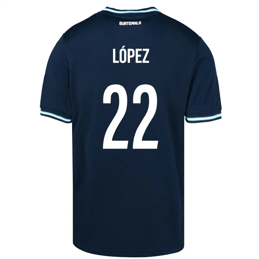 Danxen Barn Guatemala Whitney López #22 Blå Bortetrøye Drakt Trøye 24-26 Skjorter T-Skjorte
