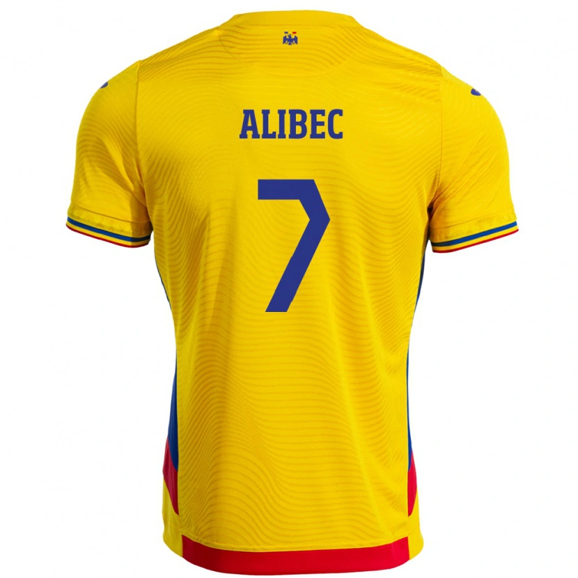 Danxen Mann Romania Denis Alibec #7 Gul Hjemmetrøye Drakt Trøye 24-26 Skjorter T-Skjorte
