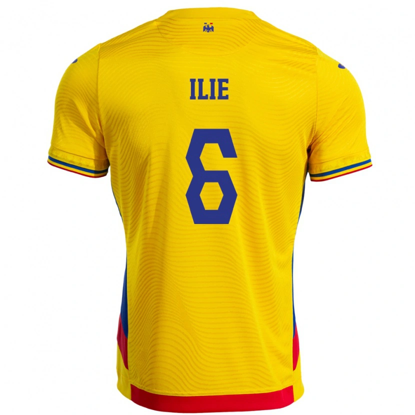 Danxen Mann Romania Matei Ilie #6 Gul Hjemmetrøye Drakt Trøye 24-26 Skjorter T-Skjorte