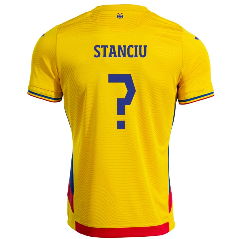 Danxen Mann Romania Raul Stanciu #0 Gul Hjemmetrøye Drakt Trøye 24-26 Skjorter T-Skjorte