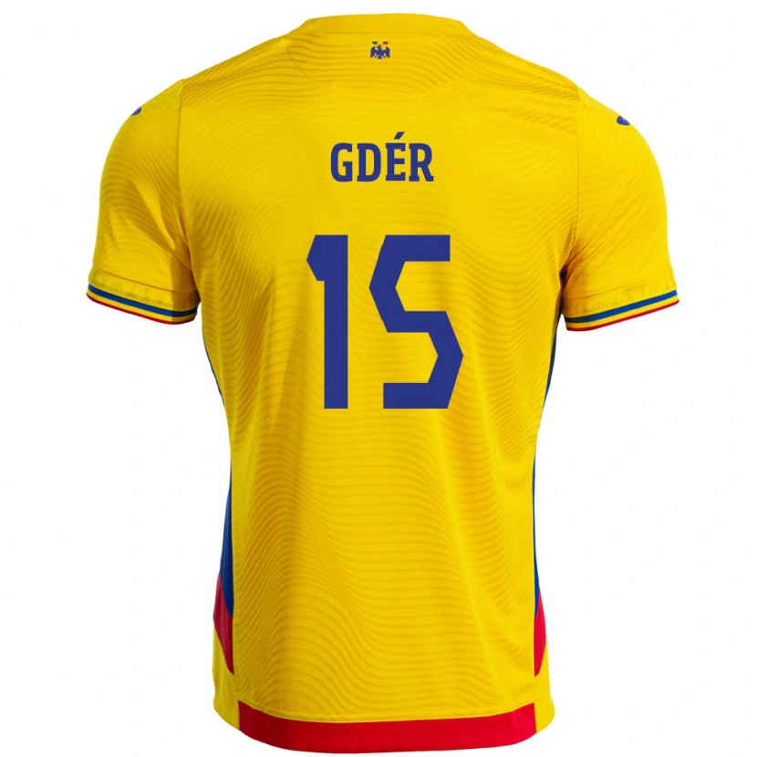 Danxen Mann Romania Brigitta Gődér #15 Gul Hjemmetrøye Drakt Trøye 24-26 Skjorter T-Skjorte