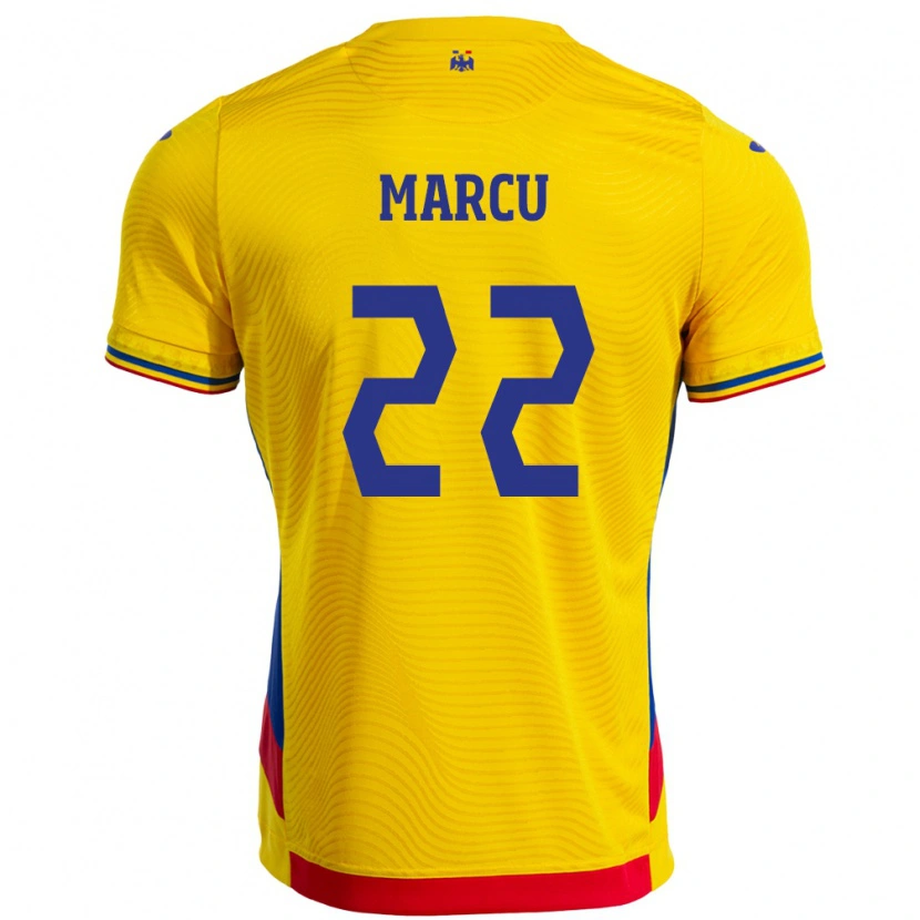 Danxen Mann Romania Carmen Marcu #22 Gul Hjemmetrøye Drakt Trøye 24-26 Skjorter T-Skjorte