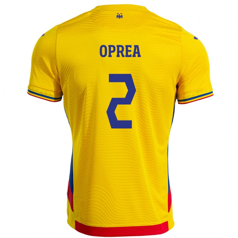 Danxen Mann Romania Olivia Oprea #2 Gul Hjemmetrøye Drakt Trøye 24-26 Skjorter T-Skjorte