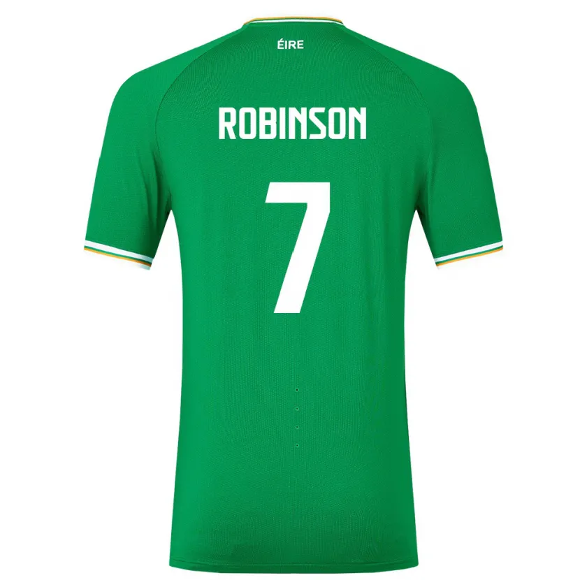 Danxen Mann Irland Callum Robinson #7 Grønn Hjemmetrøye Drakt Trøye 24-26 Skjorter T-Skjorte