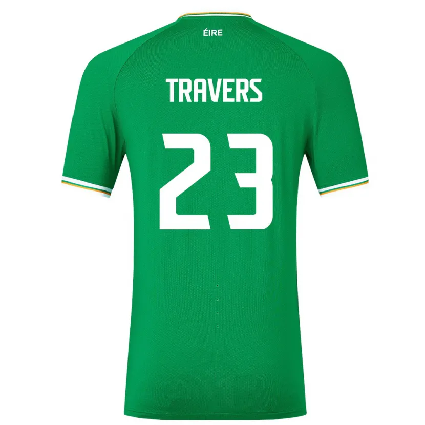Danxen Mann Irland Mark Travers #23 Grønn Hjemmetrøye Drakt Trøye 24-26 Skjorter T-Skjorte
