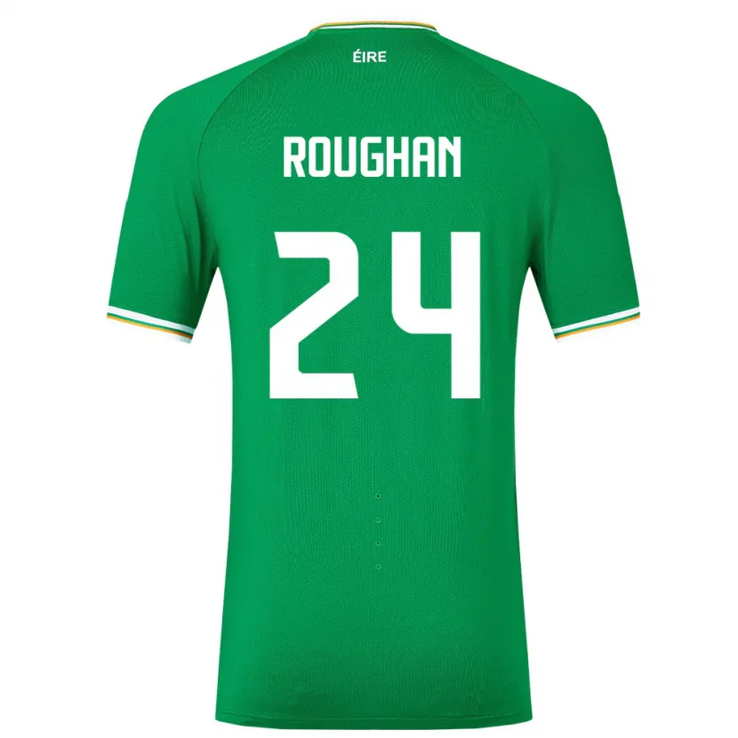 Danxen Mann Irland Sean Roughan #24 Grønn Hjemmetrøye Drakt Trøye 24-26 Skjorter T-Skjorte
