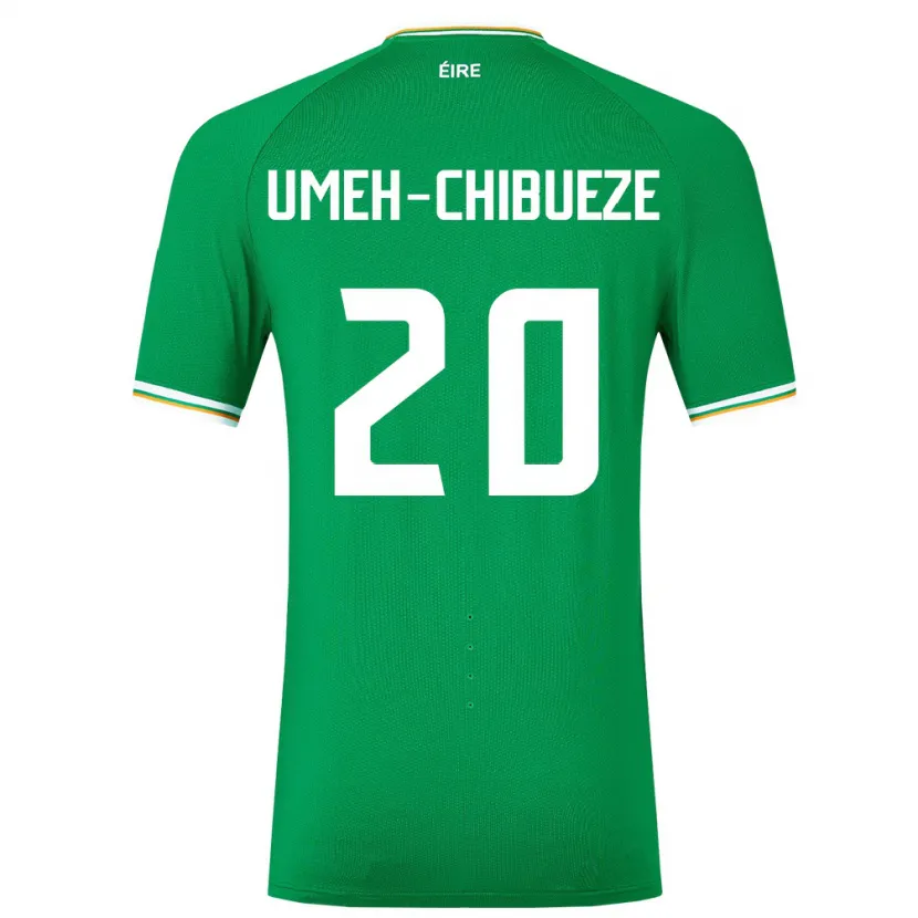 Danxen Mann Irland Franco Umeh-Chibueze #20 Grønn Hjemmetrøye Drakt Trøye 24-26 Skjorter T-Skjorte