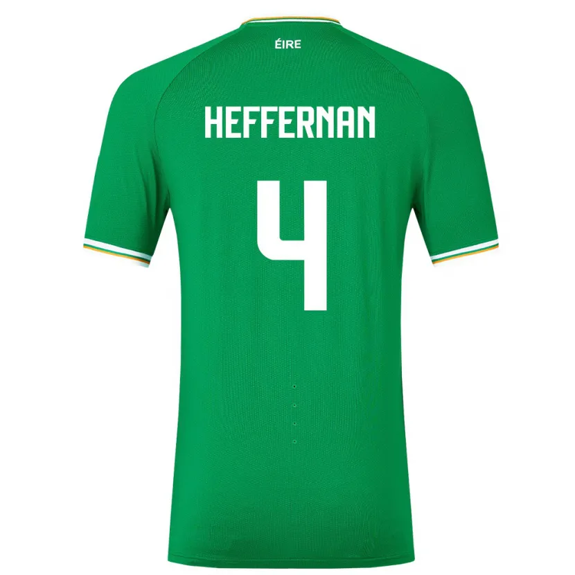 Danxen Mann Irland Cathal Heffernan #4 Grønn Hjemmetrøye Drakt Trøye 24-26 Skjorter T-Skjorte